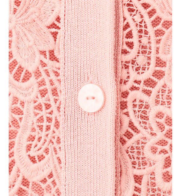 自由区「【洗える】レースコンビニット カーディガン」|カーディガン|