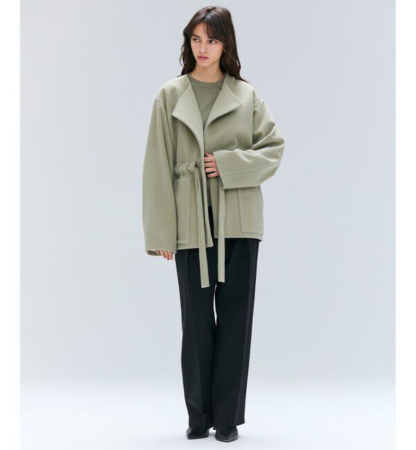 BEIGE,「【洗える】POMPE / ウールカシミヤ配色ラインクルーネックニット」|ニット・セーター|