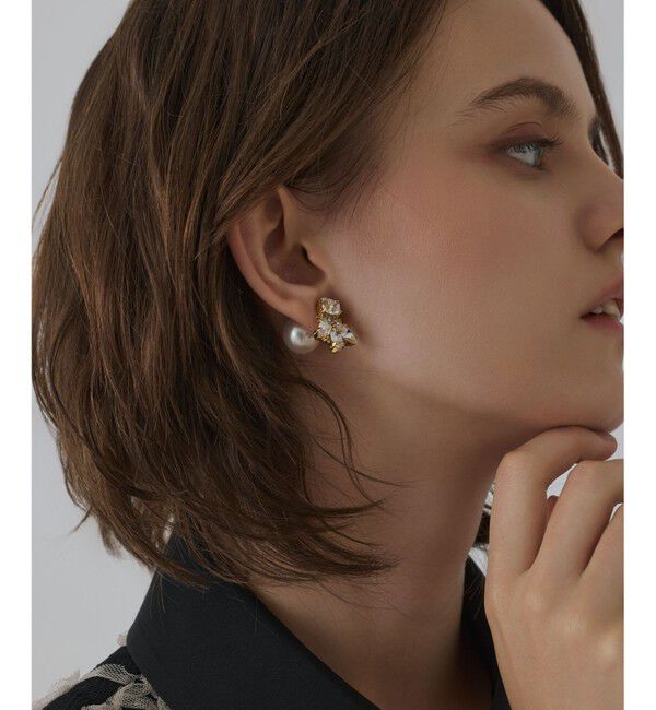 GRACE CONTINENTAL「ビジューパールピアス」|ピアス|