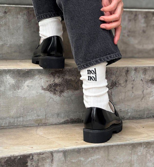 NOLLEY'S「【nolnol/ノルノル】ロゴリブソックス」|ソックス|
