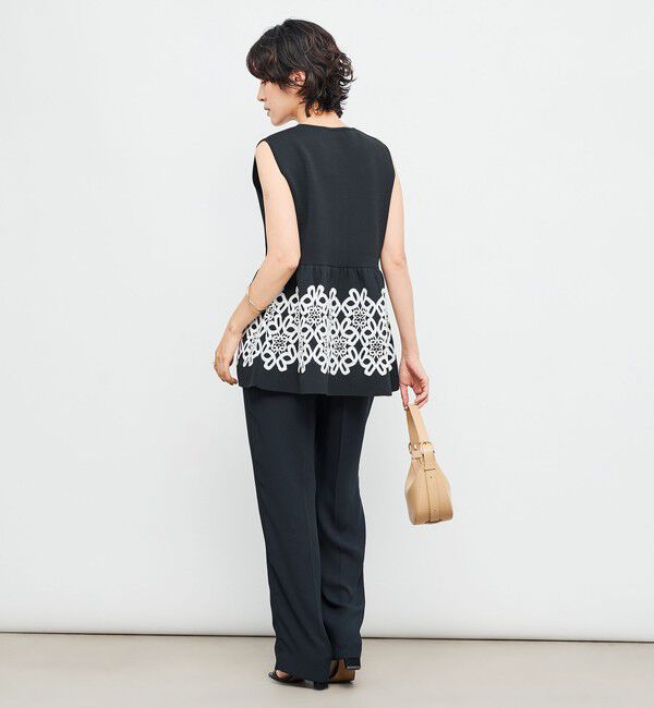 NOLLEY'S「レース付きペプラムベスト」|ベスト・ジレ|