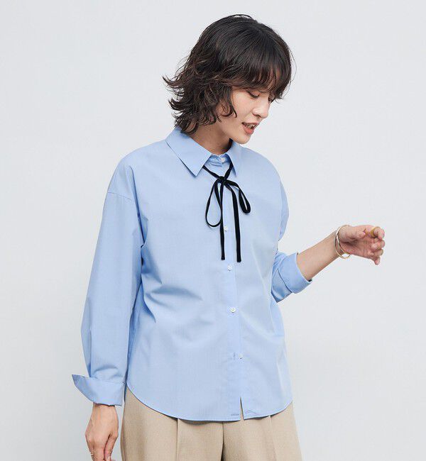 NOLLEY'S「ウォッシャブルリボン付きシャツ」|シャツ・ブラウス|
