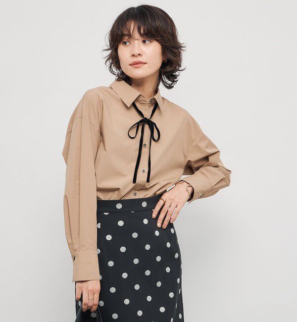 NOLLEY'S「ウォッシャブルリボン付きシャツ」|シャツ・ブラウス|