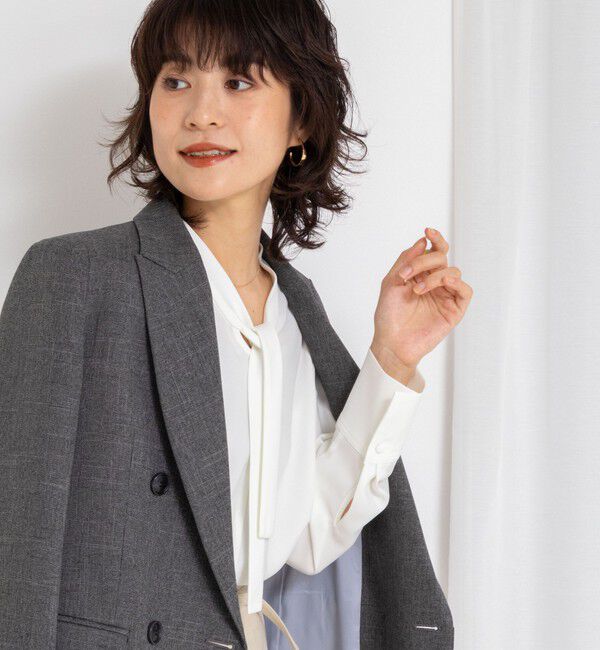 NOLLEY'S sophi「ウォッシャブルストレッチバックサテンボウタイブラウス」|シャツ・ブラウス|