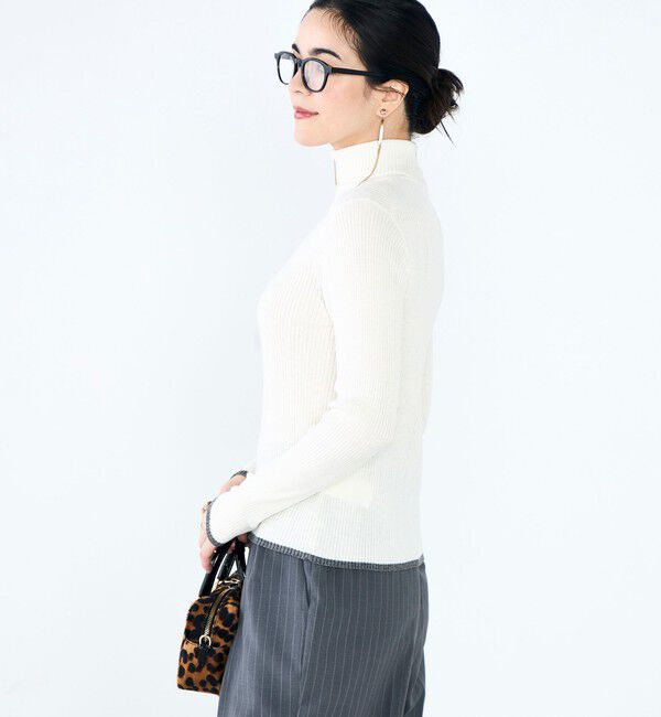 NOLLEY'S「《手洗い可能》3&times;2リブ配色タートルネック」|ニット・セーター|