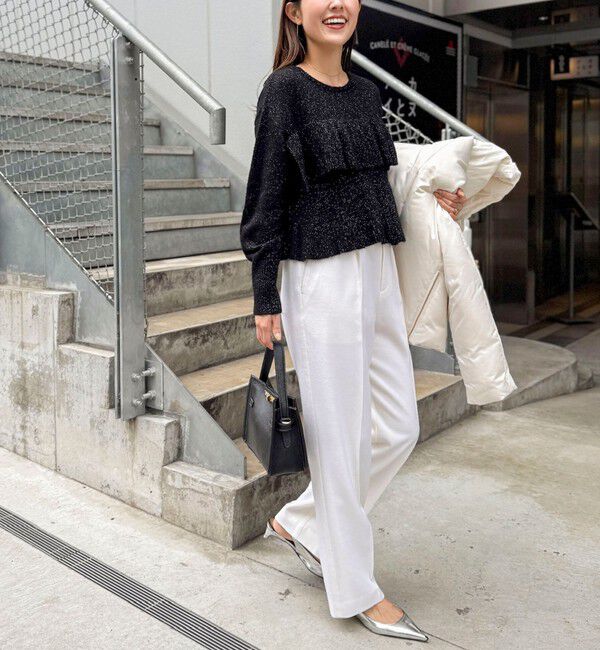 NOLLEY'S「2WAYラメモヘヤラッフルプルオーバー」|ニット・セーター|