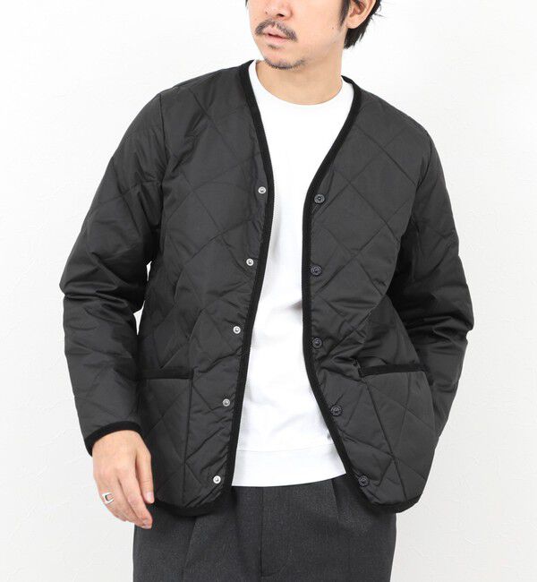 NOLLEY'S goodman「【TAION/タイオン】PIPING V NECK DOWN CARDIGAN 25AW」|ブルゾン・スタジャン|ブラック