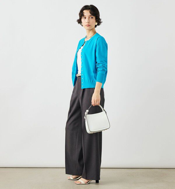 NOLLEY'S「《手洗い可能》コットンテックスクルーネックカーディガン」|カーディガン|