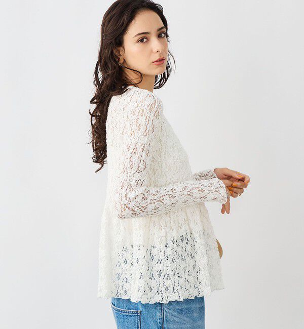 NOLLEY'S sophi「ウォッシャブルストレッチレースペプラムプルオーバー」|シャツ・ブラウス|