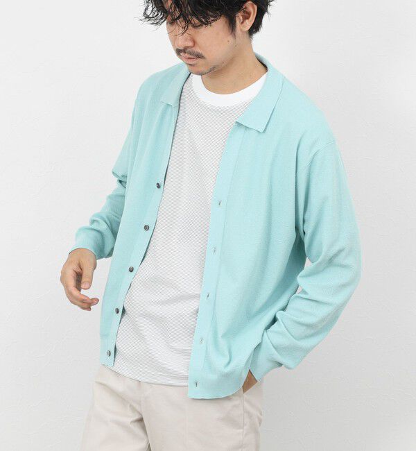 NOLLEY'S goodman「《SERIYA Cotton》吸湿カノコ襟付きカーディガン 26SS」|カーディガン|