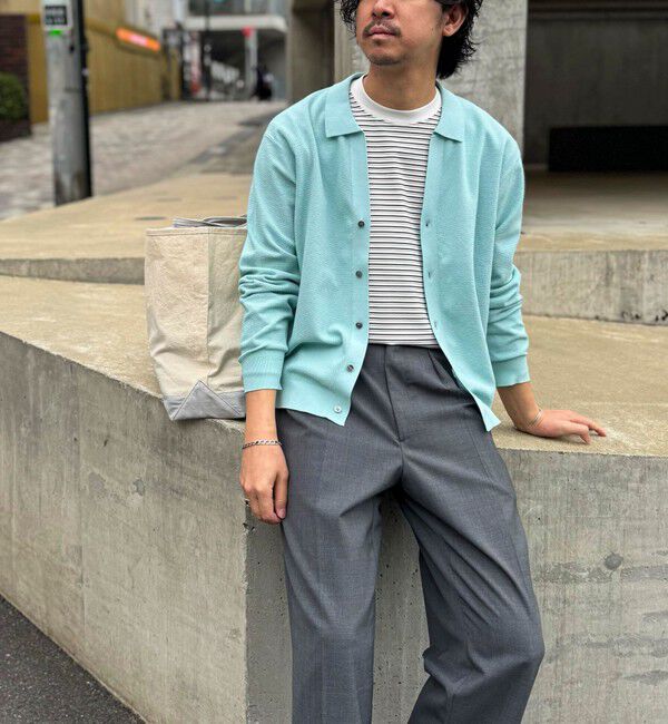 NOLLEY'S goodman「《SERIYA Cotton》吸湿カノコ襟付きカーディガン 26SS」|カーディガン|
