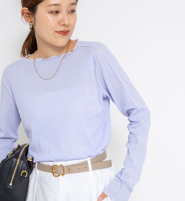 NOLLEY'S「ウォッシャブルドライテレコメロー配色プルオーバー」|Tシャツ・カットソー|