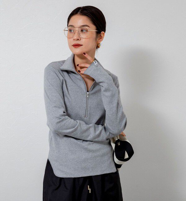 MAQWEL「【MAQWEL/マクウェル】COTTON RIBハーフジッププルオーバー」|Tシャツ・カットソー|