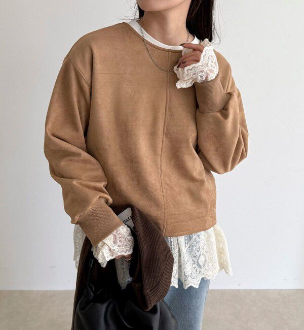 fredy emue「フェイクスエードダンボールプルオーバー」|Tシャツ・カットソー|ブラウン