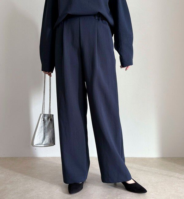 fredy emue「【セットアップ対応】パウダリーツイルイージーセミワイドパンツ」|チノ|