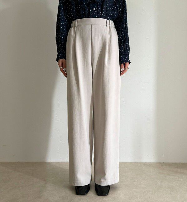 fredy emue「【セットアップ対応】パウダリーツイルイージーセミワイドパンツ」|チノ|