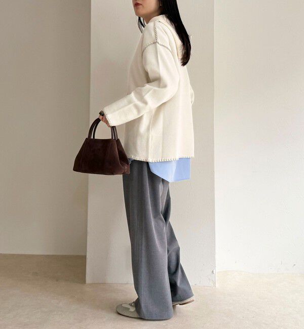 fredy emue「フード付き配色ステッチニットプルオーバー」|ニット・セーター|