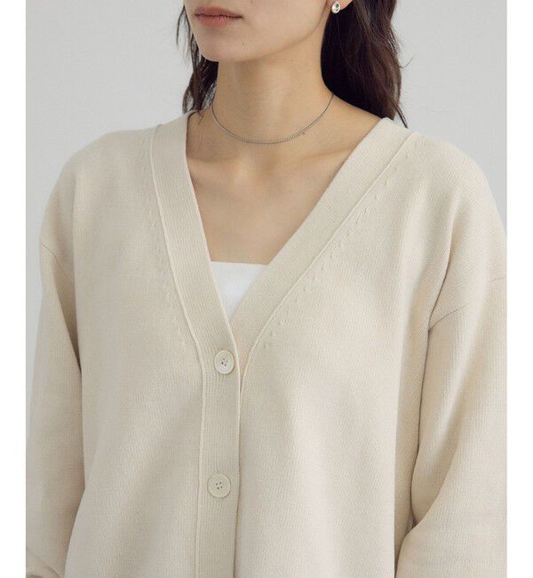SALON adam et rope'「Vネックカーディガン-CreamyCotton /クリーミーコットン-」|カーディガン|