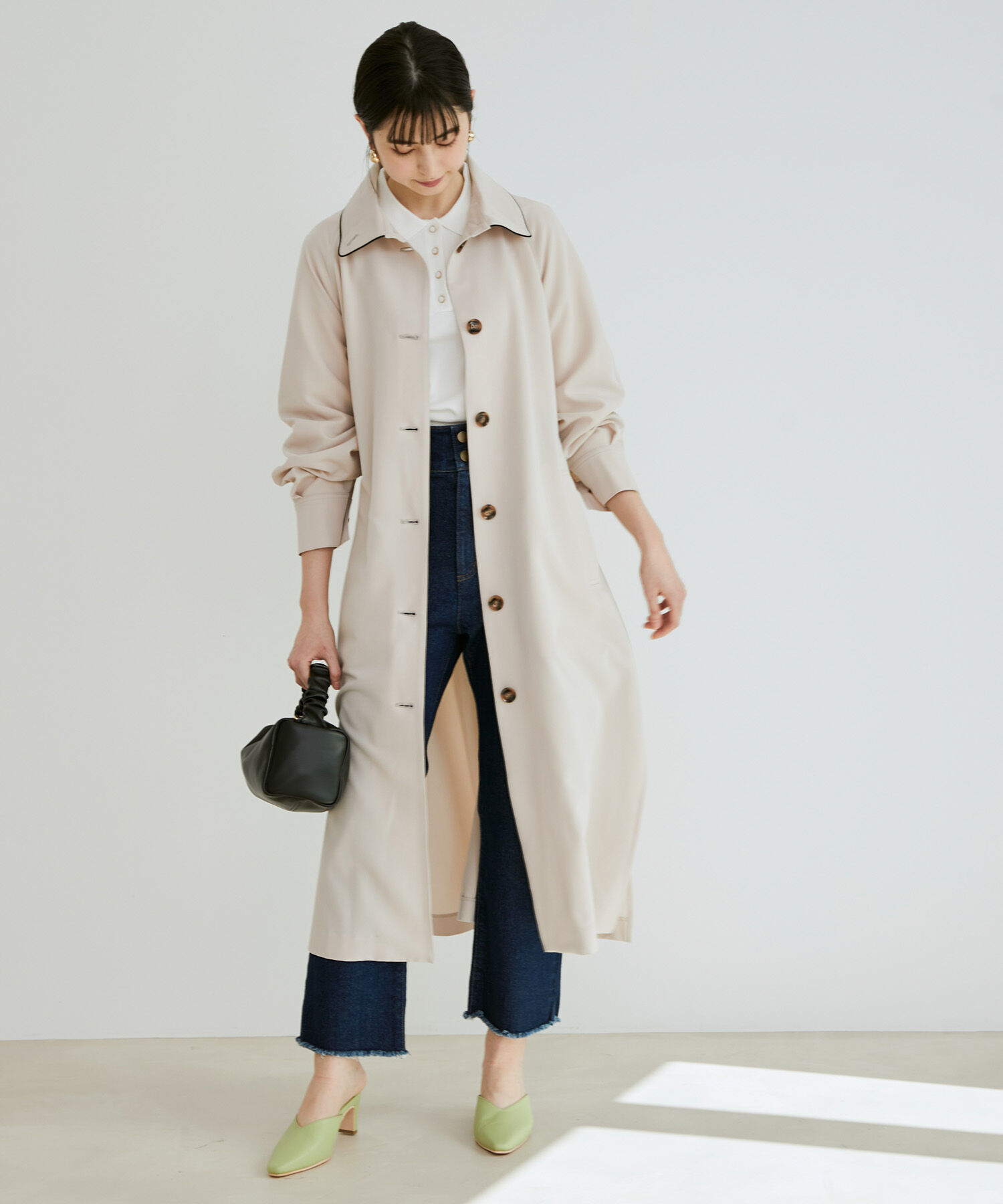 VIS「スタンドカラーコート」|トレンチコート|