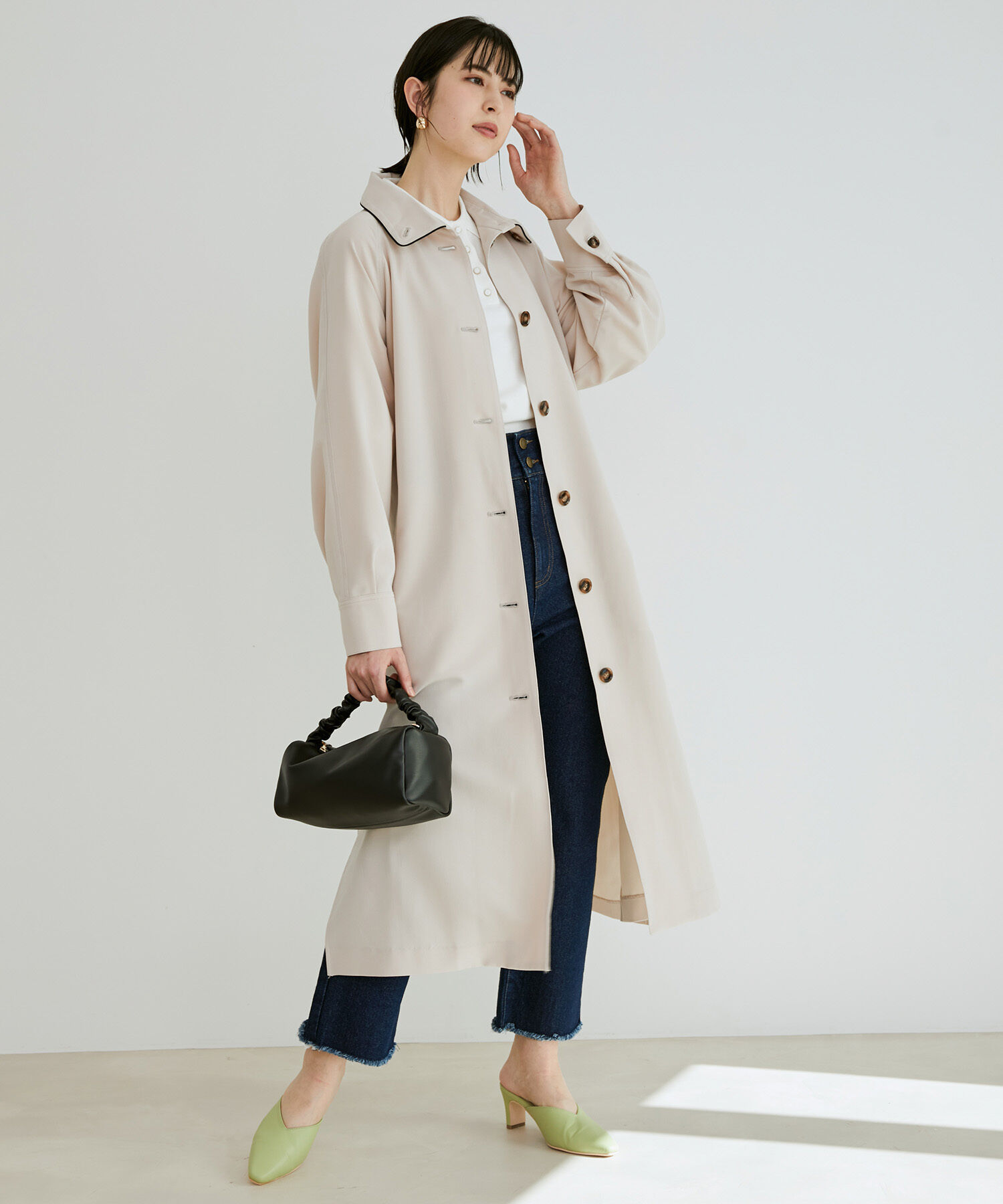 VIS「スタンドカラーコート」|トレンチコート|