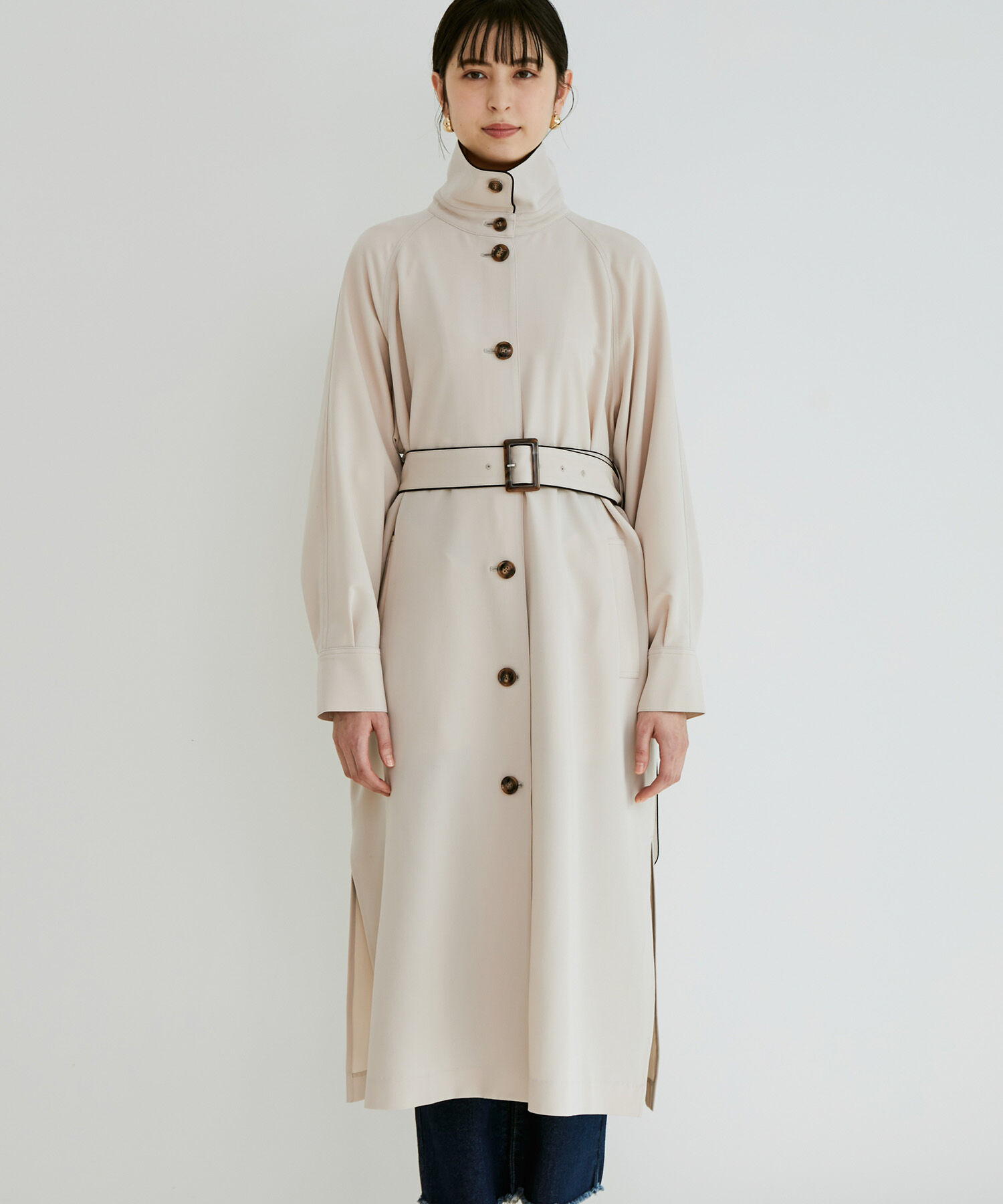 VIS「スタンドカラーコート」|トレンチコート|