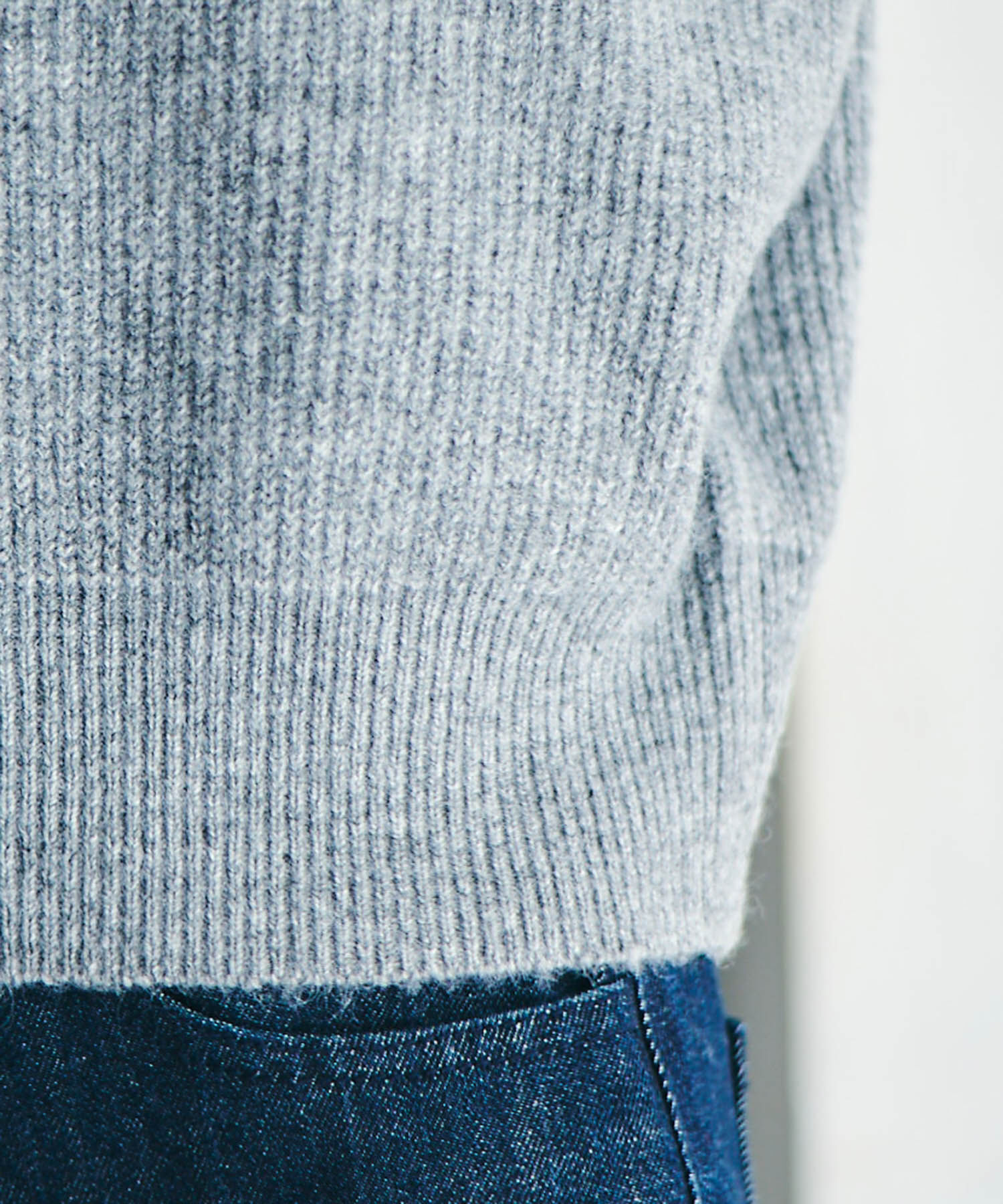 VIS「【洗える】ミドルゲージメランジ畦ハイネックニット」|ニット・セーター|