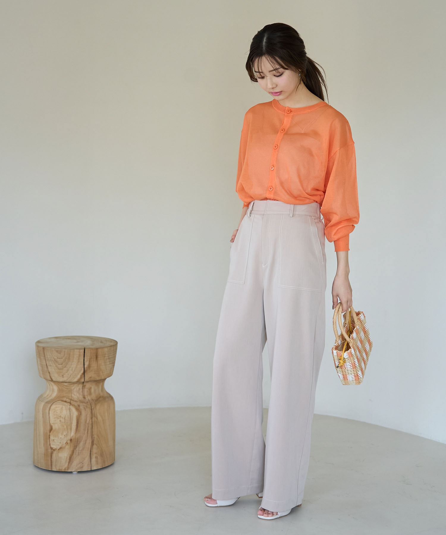 Rope&rsquo;Picnic「【WEB限定カラー:ピンク】2WAY/シアーカーディガン」|カーディガン|