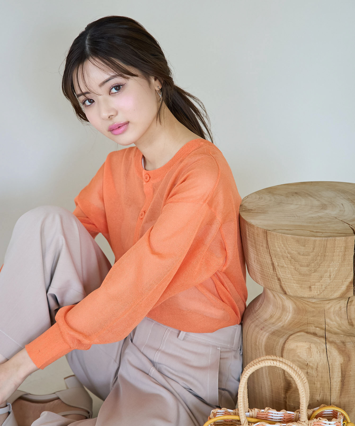 Rope&rsquo;Picnic「【WEB限定カラー:ピンク】2WAY/シアーカーディガン」|カーディガン|