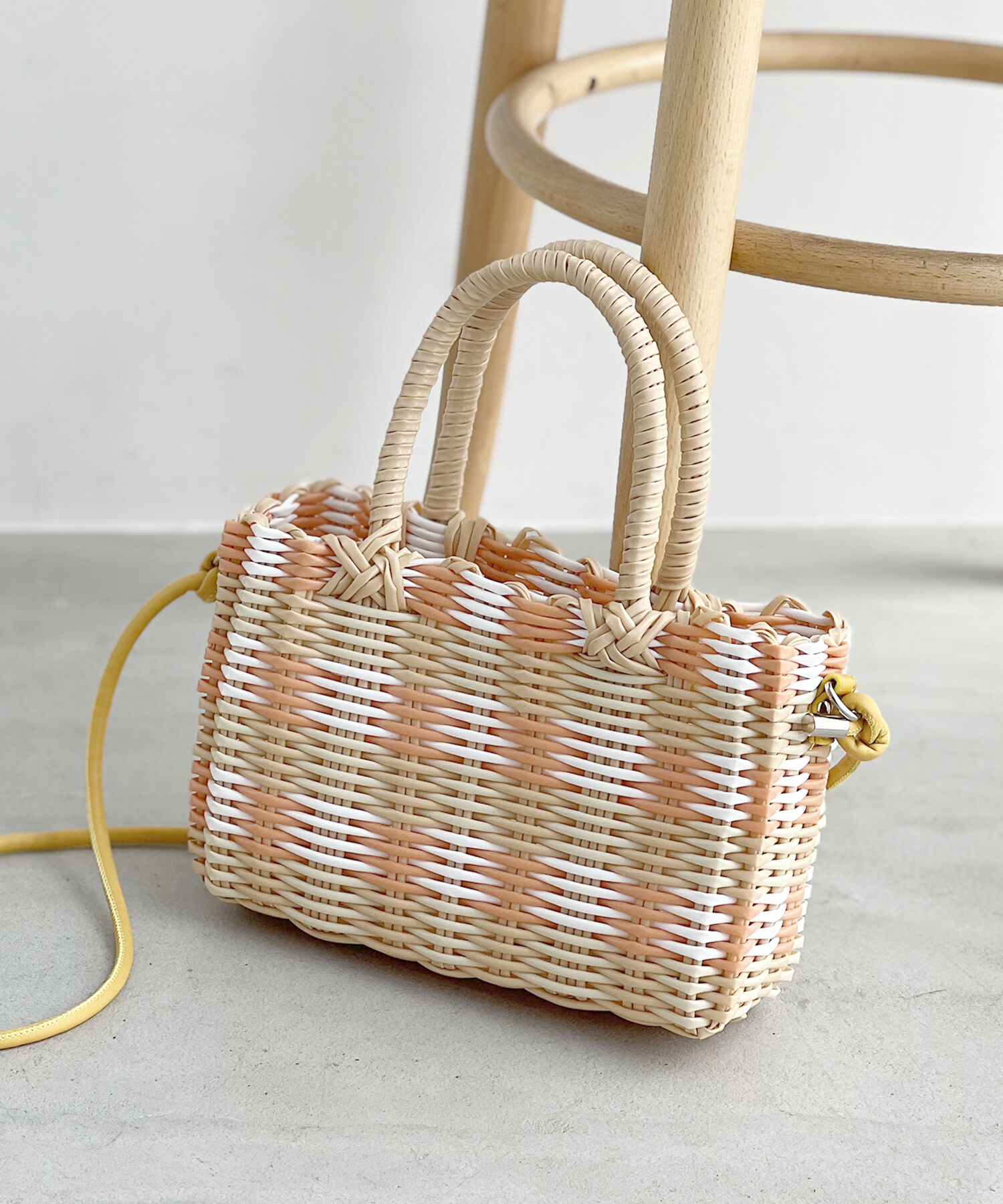 ROPE PICNIC PASSAGE「【Casselini/キャセリーニ】パターンマルシェショルダーバッグ」|かごバッグ|ベージュ(27)