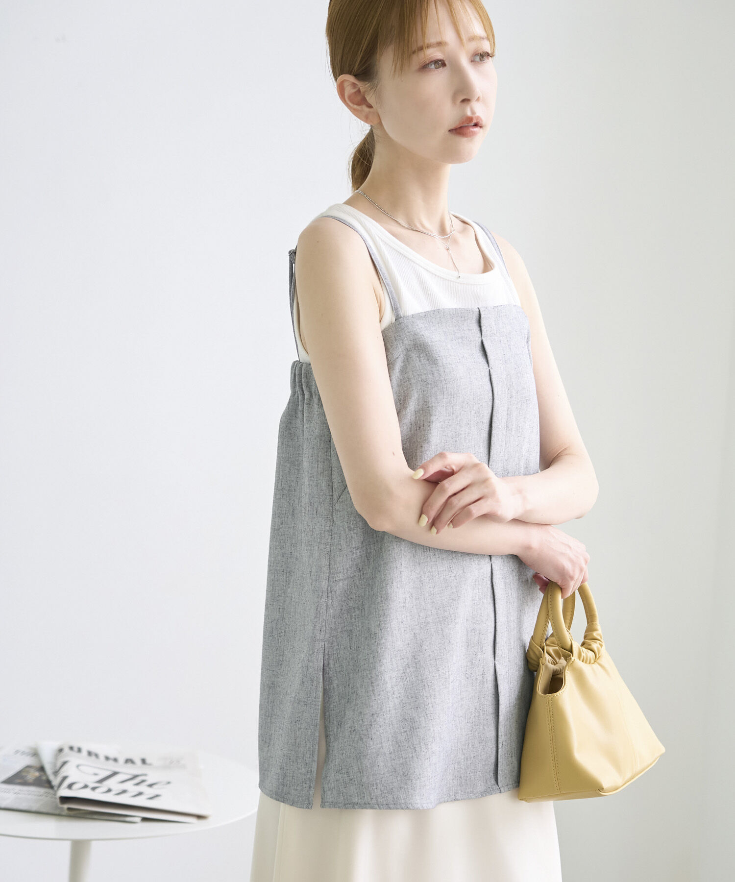 Rope&rsquo;Picnic「【ご好評につき新色追加！】チュニックビスチェ/セットアップ対応・UVケア」|キャミソール|ライトグレー(08)