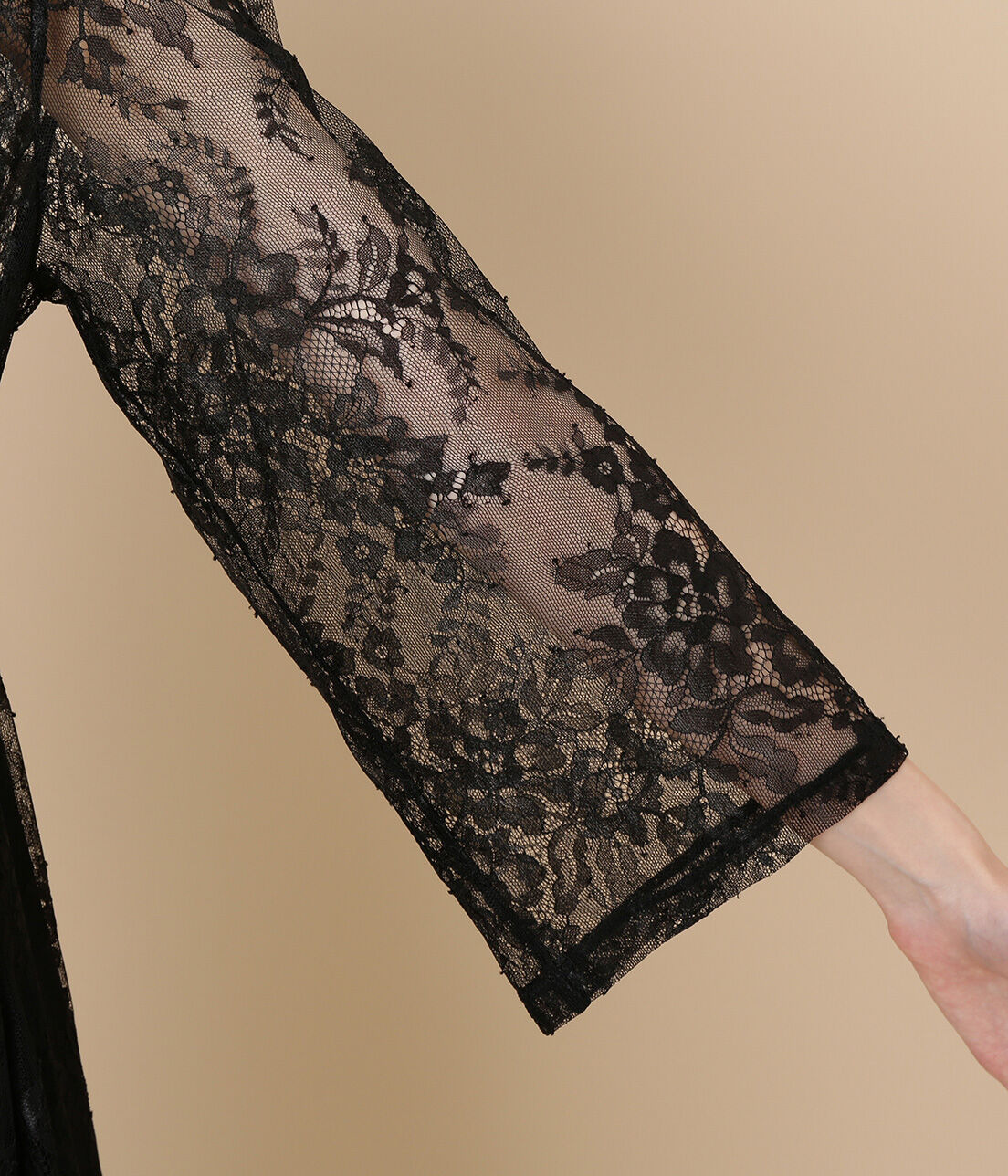 ADAM ET ROPE'「ボーダーレース重ね着ドレス」|ワンピース|