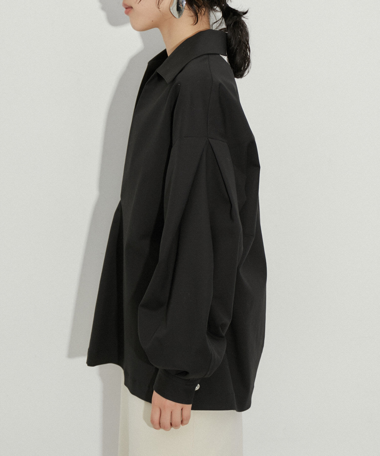 ADAM ET ROPE'「タックスリーブスキッパーシャツ」|シャツ・ブラウス|