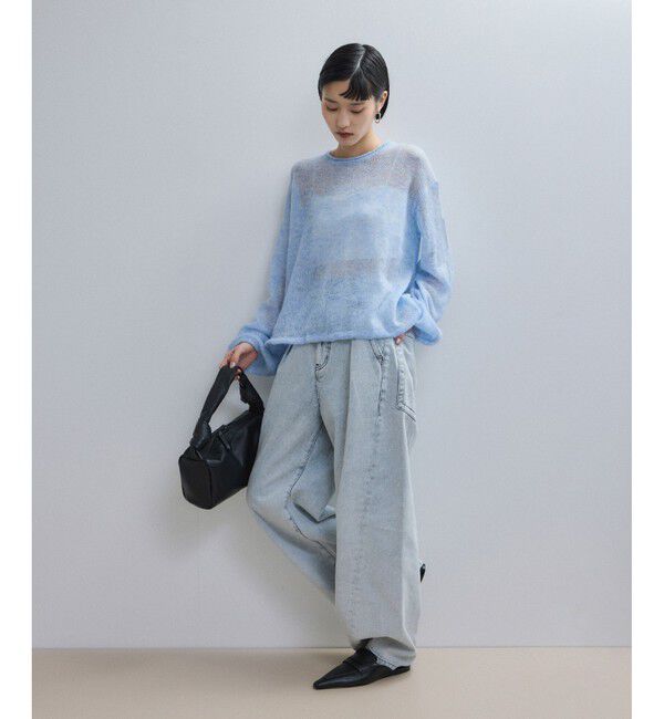 ADAM ET ROPE'「【WEB限定】ボリュームスリーブモヘアプルオーバー」|ニット・セーター|