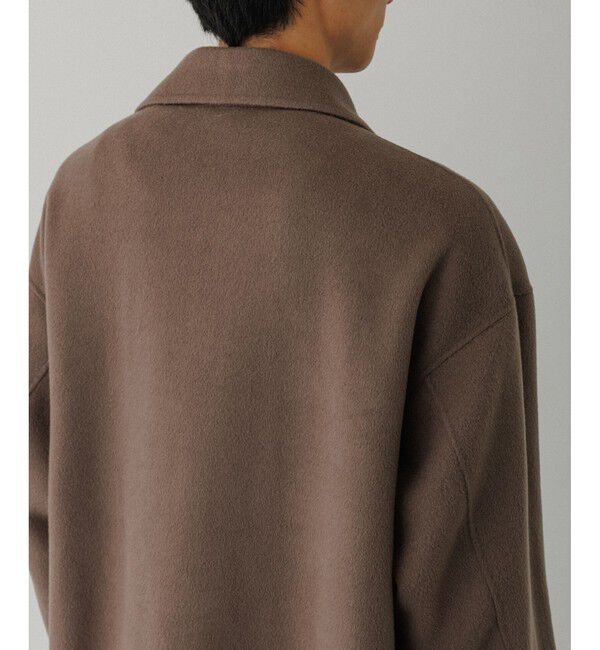 ADAM ET ROPE'「メリノウール ダブルフェイス セミダブルコート / マフラー付き」|ステンカラーコート|