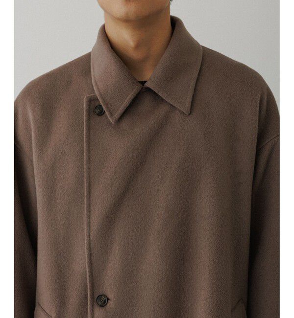 ADAM ET ROPE'「メリノウール ダブルフェイス セミダブルコート / マフラー付き」|ステンカラーコート|