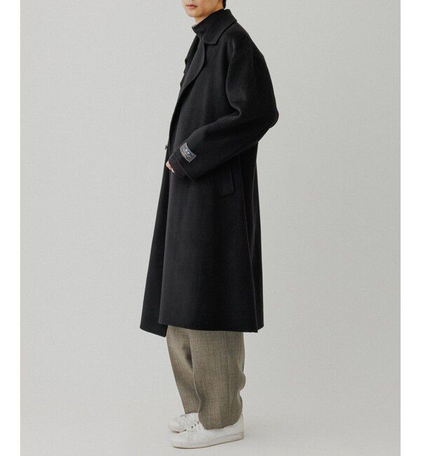 ADAM ET ROPE'「メリノウール ダブルフェイス セミダブルコート / マフラー付き」|ステンカラーコート|