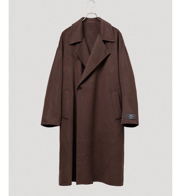 ADAM ET ROPE'「メリノウール ダブルフェイス セミダブルコート / マフラー付き」|ステンカラーコート|ブラウン(20)
