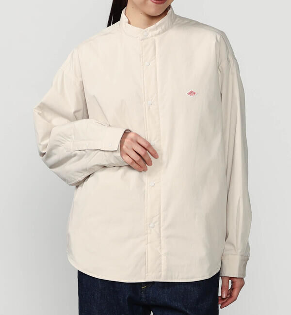 DANTON「DANTON | ポプリン 長袖シャツジャケット WOMEN」|ダウン|BEIGE系1
