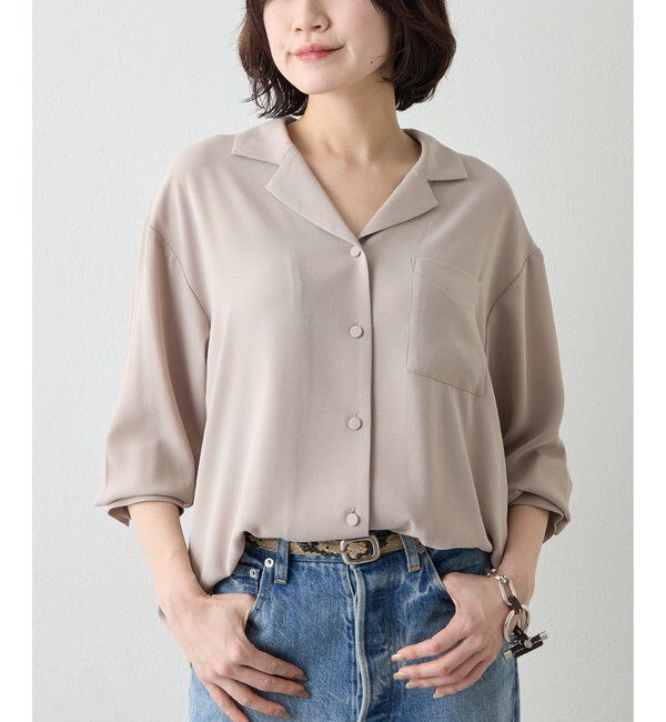  「トリアセブラウス」|シャツ・ブラウス|ベージュ