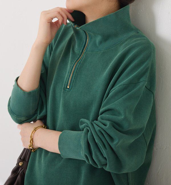  「ハーフジップスウェット」|Tシャツ・カットソー|グリーン