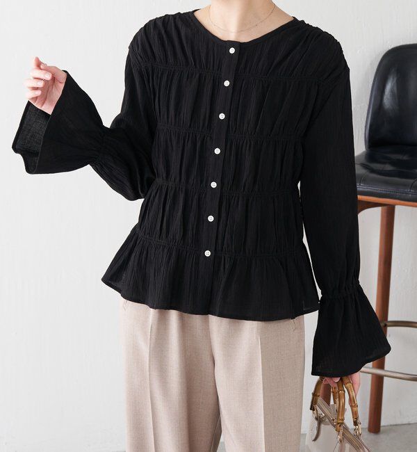  「ワッシャー切替ブラウス」|シャツ・ブラウス|