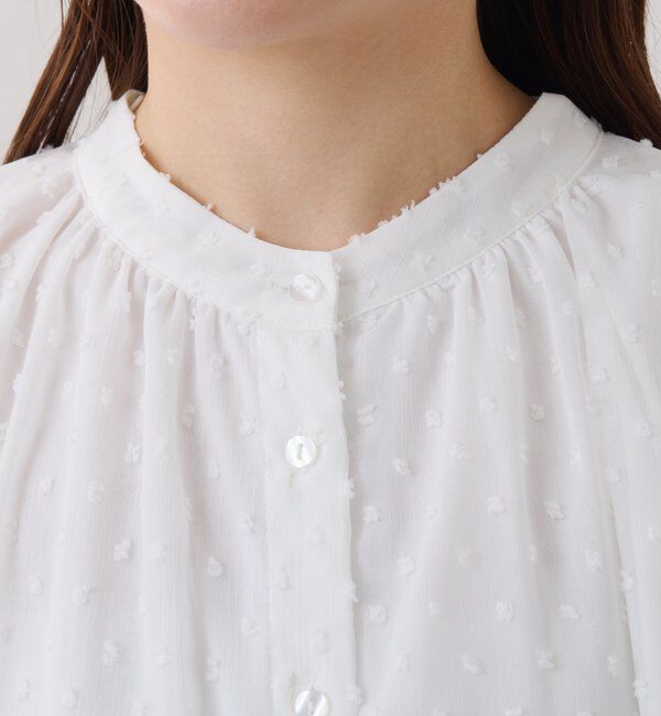 「楊柳ドットジャガードボウタイブラウス」|シャツ・ブラウス|