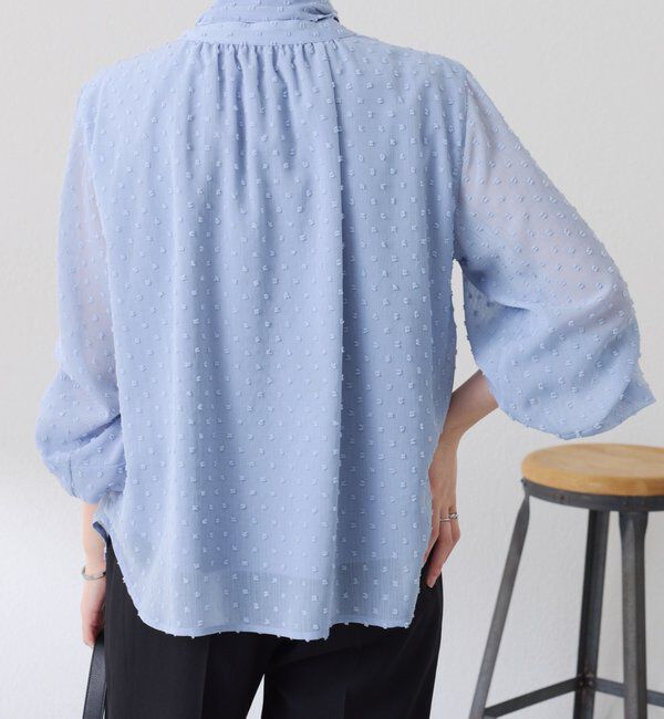  「楊柳ドットジャガードボウタイブラウス」|シャツ・ブラウス|