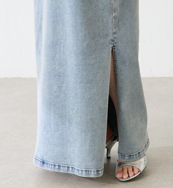  「Q.anosリラックススリムデニムワンピース」|ワンピース|