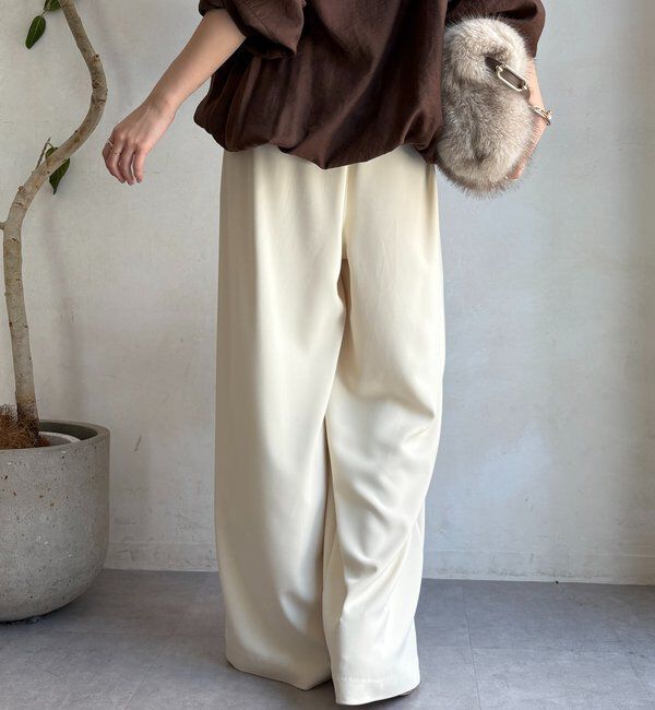  「【累計販売数3万枚突破/23色4サイズ展開！】タックワイドパンツ」|チノ|