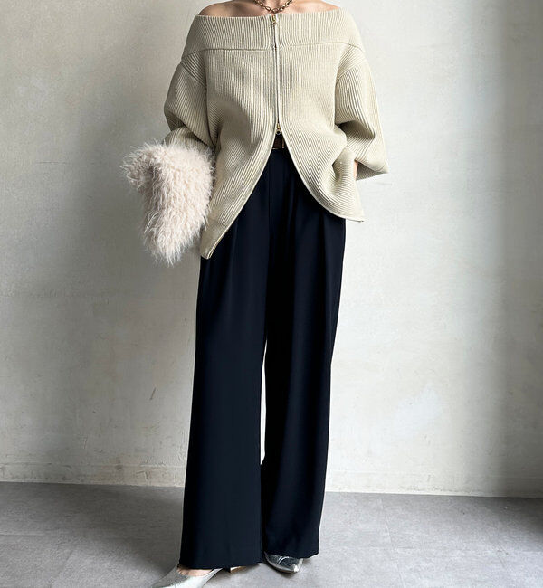  「【累計販売数3万枚突破/23色4サイズ展開！】タックワイドパンツ」|チノ|