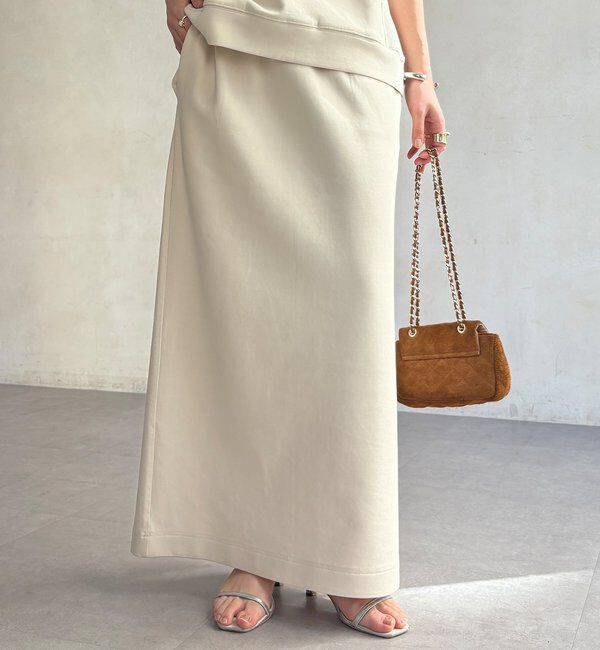  「【WEB限定/セットアップ可能】ストレッチダブルフェイスタイトスカート」|スカート|