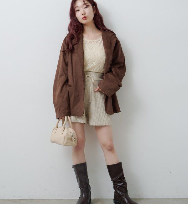  「【レザー&スエード/インソール】ルーズエンジニアブーツ」|ロングブーツ|