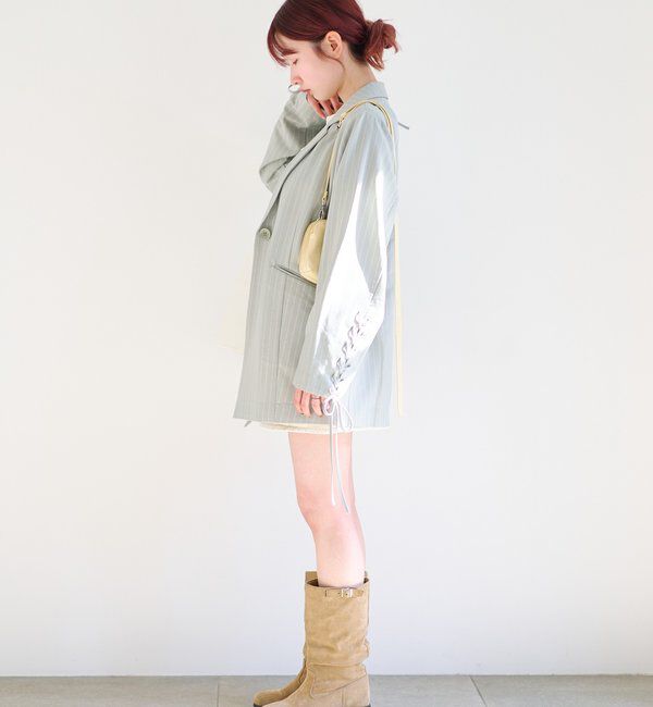  「【レザー&スエード/インソール】ルーズエンジニアブーツ」|ロングブーツ|