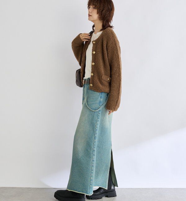  「【MONN.:.(モン)】LOOSE DENIM SKIRT」|スカート|